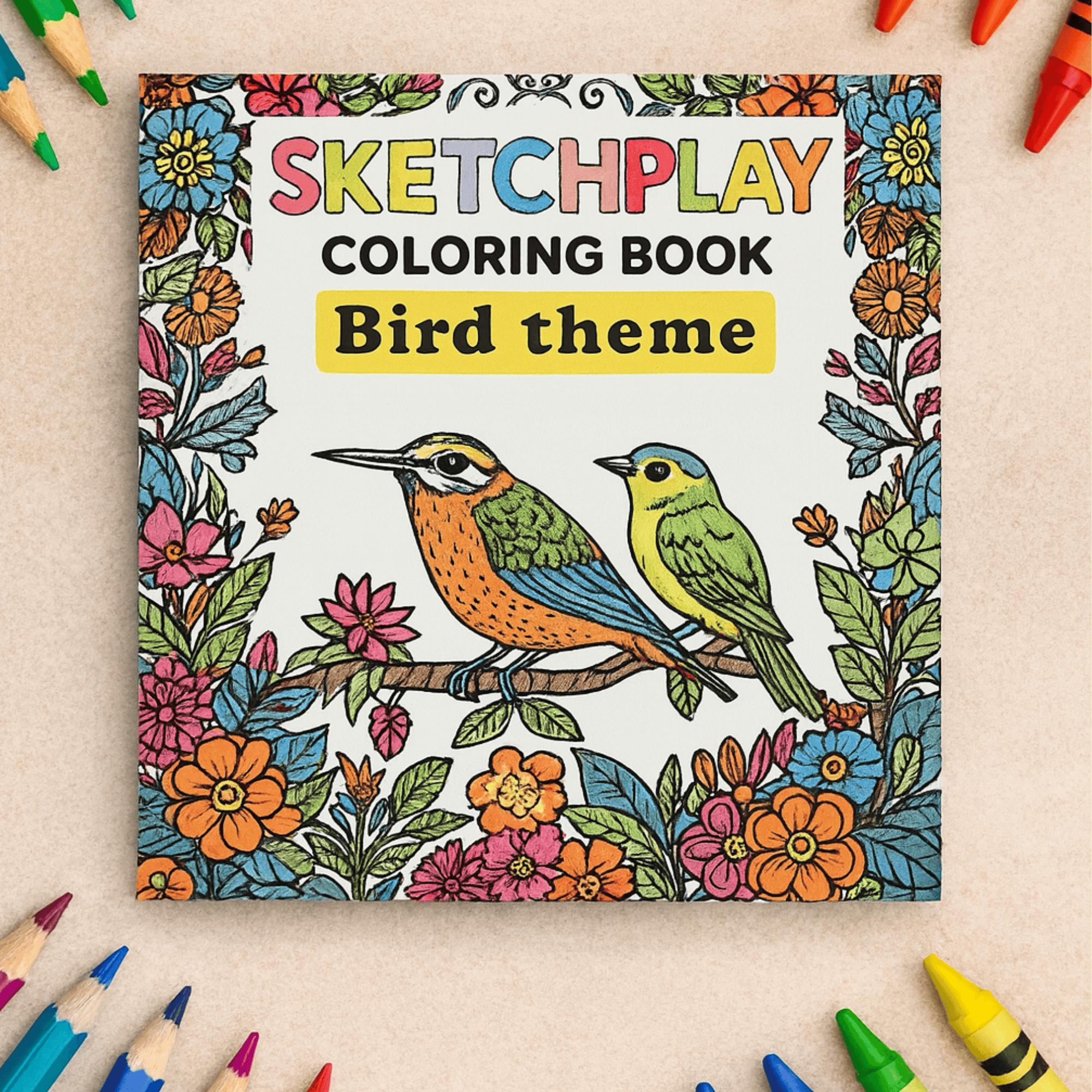 SketchPlay Kids Coloring Book Bird theme (Ages 4–12) – 28 Creative Designs for Fun, Learning & Screen-Free Activity | 8 x 8 in | Perfect for Crayons, Pencils & Markers JoyMakers Studio: Amazon.in: Books