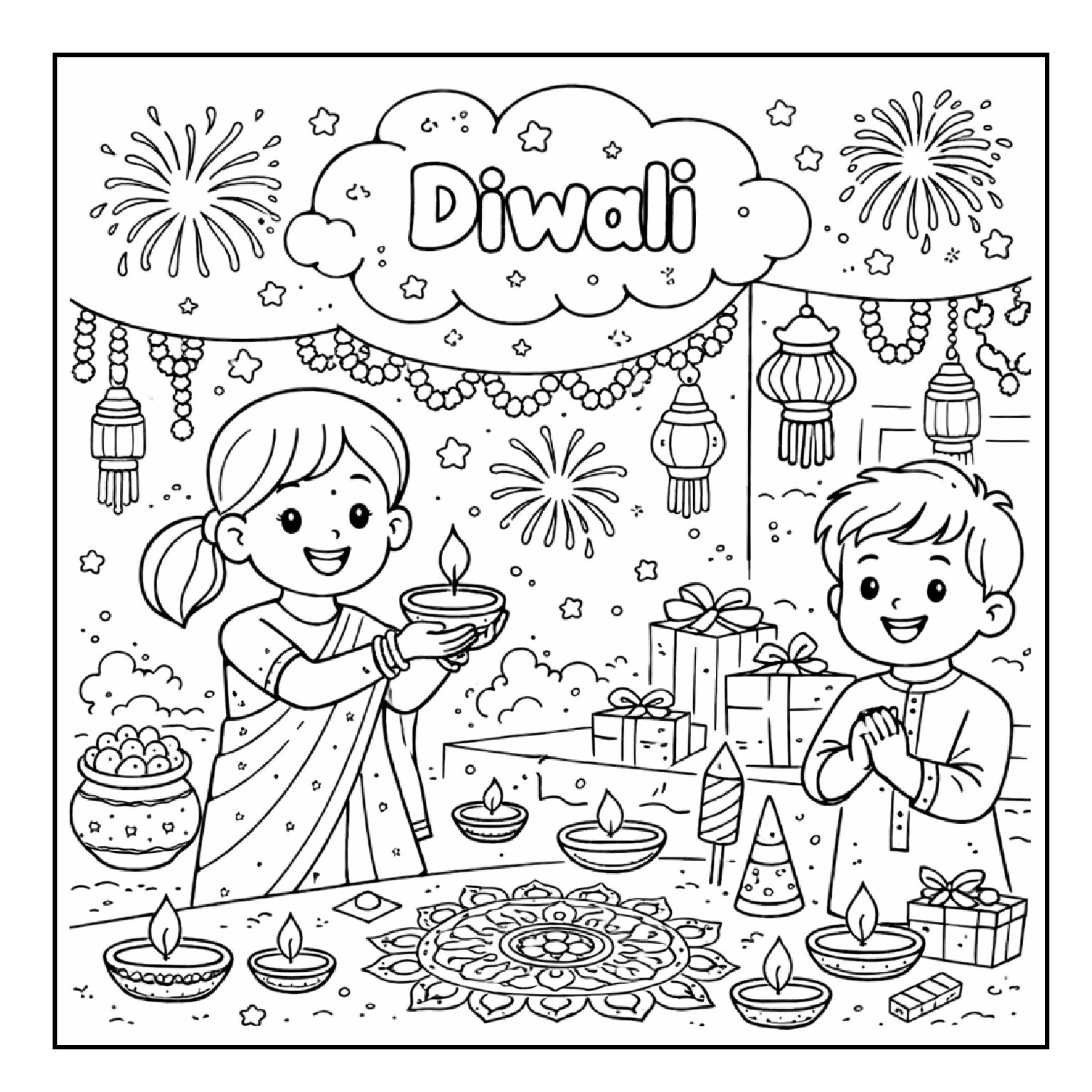 SketchPlay Kids Festival Theme Coloring Book (Ages 4–12)| Digital Book | JoyMakers Studio - Image 2