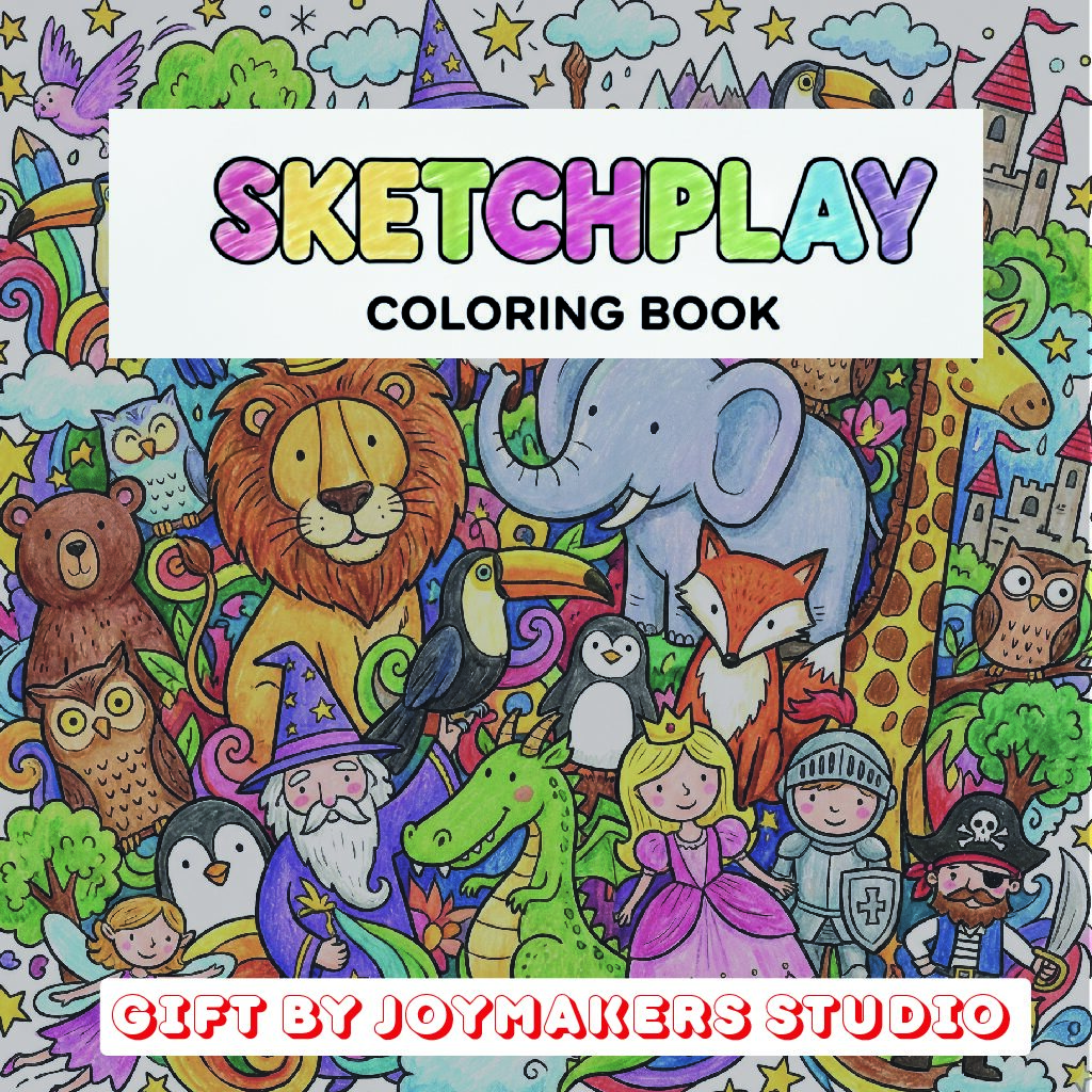 SketchPlay Kids Coloring Book Sample Edition (Ages 4–12) | JoyMakers Studio